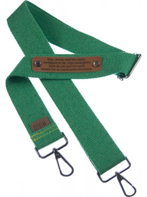 Yeşil Renk, Isminize Özel Ebeveyn Yedek Çanta Askısı, 180 Cm, Kişiselleştirilmiş Hediye Seçeneği