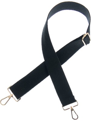 Miawiki Siyah Renk, 165 cm Uzunlukta, Altın Metal Aksesuarlı, Bilgisayar Çantası Için Omuz Askısı, Aksesuar