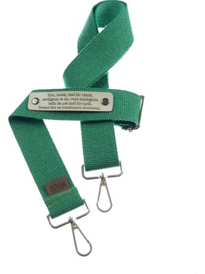 Yeşil Renk, Beyaz Yakalılar Için Isme Özel Çanta Kayışı, 120 cm Şık ve Kullanışlı, Anlamlı Hediye