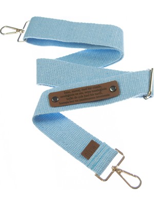 Açık Mavi Renk, Seyahat Tutkunlarına Özel Kişiselleştirilebilir, 160 Cm, Pamuklu Çanta Omuz Askısı,