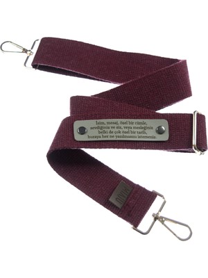 Miawiki Bordo Renk, 180 Cm, Kişi Ismine Özel Seyahat Dostu Çantalar Için Omuz Askısı, Hediyelik Şık Hatıra