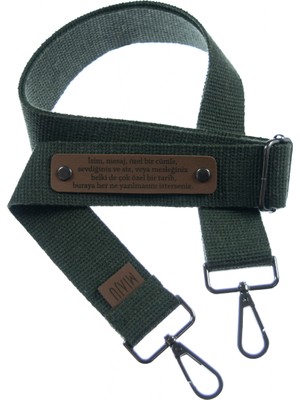 Koyu Yeşil Renk, Pamuklu Renkli Çanta Kemeri, Unisex Kişiselleştirilebilir Omuz Askısı, 180 cm