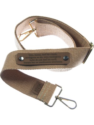 Açık Kahve Renk, Unutulmaz Hatıra Isme Özel Çapraz Çanta Kayışı, 160 Cm, Omuz Askısı