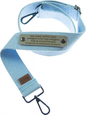 Açık Mavi Renk, Spor ve Şık Kişiselleştirilebilir Çanta Omuz Askısı, 140 cm Hediyelik Seçenek