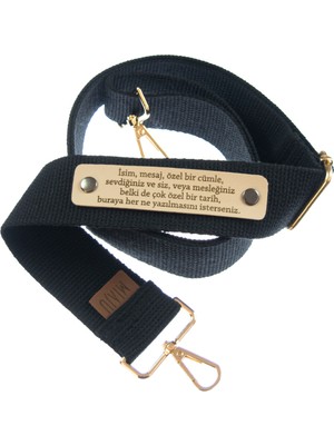 Siyah Renk, Unisex Çocuk Psikologları Için Isme Özel, Şık Hediye 200 cm Çanta Kayışı Tasarımı