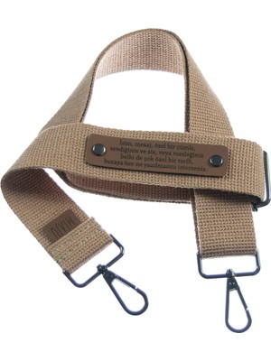 Açık Kahve, Kişi Ismine Özel, Ayar Tokalı, Çanta Askı Kayışı, 160 cm Sağlam Pamuklu Kolon, Hediyelik