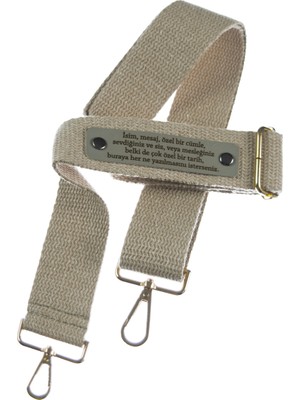 Sütlü Kahve Renk, Adınıza Özel Kişiselleştirilebilir, Özel Olarak Tasarlanmış Omuz Askısı, 160 cm