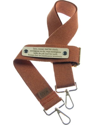 Kiremit Renk, Kişisel Hediye Alternatifi 200 cm Ayarlanabilir, Metal Aksamlı Çanta Omuz Askısı