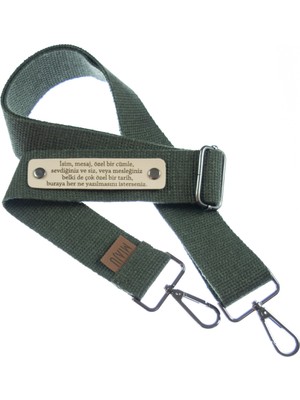 Koyu Yeşil Renk, Kurumsal Hediyelik, Kişiselleştirilebilir Çanta Askısı, 200 cm Unisex Kullanım