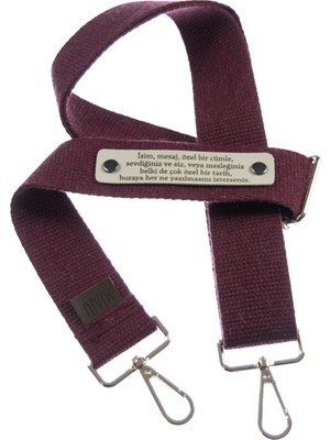 Bordo Renk, Arkadaşının Ismine Özel  Hediyelik Çapraz Çanta Omuz Askısı, 200 cm Tasarım Hediye