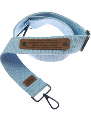 Açık Mavi Renk, Isminize Özel Laptop Çanta Askısı, 180 cm Modern ve Şık, Adınıza Özel Omuz Askısı