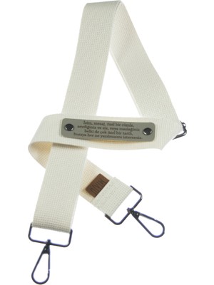 Krem Renk, Moda Severlere Özel Hediyelik Çanta Kayışı, Isme Özel Tasarım, 160 cm Omuz Askısı