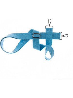 Miawiki Mavi Renk, Uzun Boylulara Özel, 225 cm Uzunluk, Siyah Metal Aksesuarlı, Omuz Askısı, Kıyafete Uyumlu