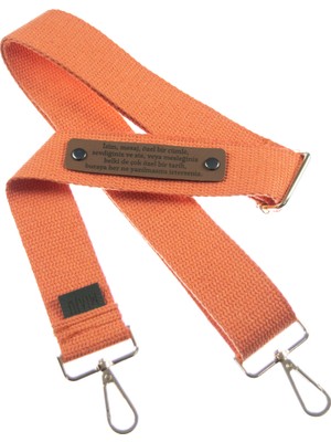 Mercan Renk, Isme Özel Hediyelik Çanta Askısı, 180 cm Renkli ve Fonksiyonel, Mesajını Yazdır