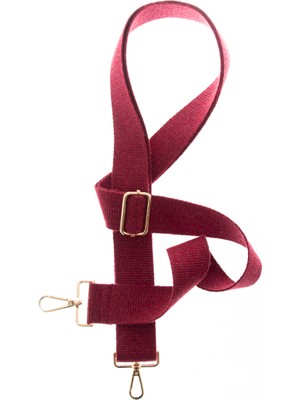 Miawiki Bordo Renk, 185 cm Uzunlukta, Altın Metal Aksesuarlı, Omuz Askısı, Çanta El Askısı, Modaya Uygun