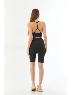 Beruflic Siyah Mı Emay 3921 Soft Seamless Ripli Tayt Yoga Takımı