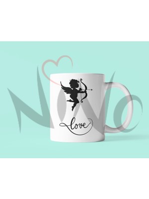 Nino Store Aşk Meleği Ve Ok Sevgililer Günü Temalı Hediyelik Baskılı Kupa Bardak