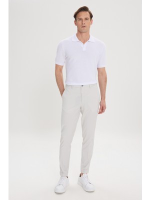 Slim Fit Dar Kesim Beli Lastikli Yan Cep Rahat Pantolon