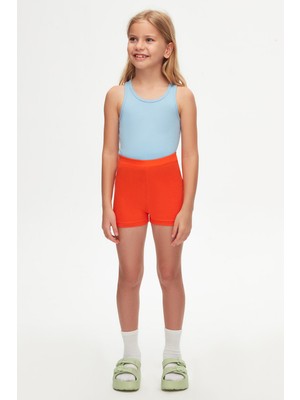 Turuncu Basic Kız Çocuk Dans Şort