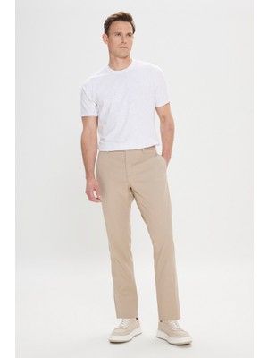 Comfort Fit Rahat Kesim Yan Cepli Desenli Beli Lastikli Pantolon