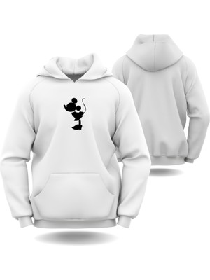 Mickey Mause Sevgililer Günü Slimfit Kapüşönlu Hoodie Kadın Sweatshirt 7011K