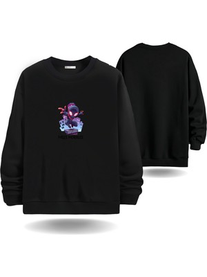 Örümcek Adam Sevgililer Günü Bisiklet  Yaka  Erkekslimfit Sweatshirt 7001E