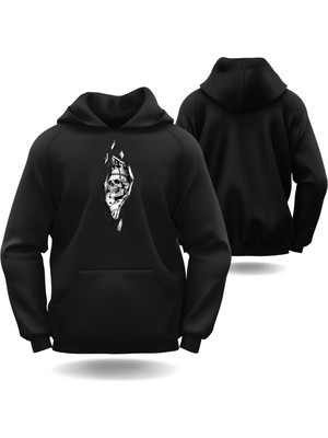 Iskelet Kral Sevgililer Günü Slimfit Kapüşönlu Erkek Sweatshirt 7014E