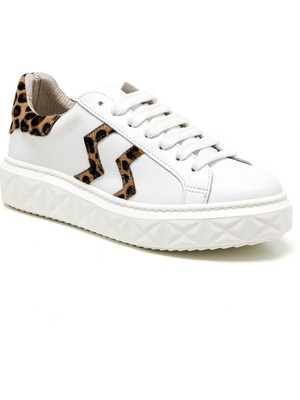 Kadın Sneaker ( Günlük) MAR-25Y-209-8825 John May Beyaz-Leopar