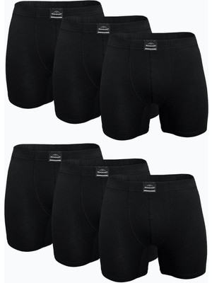 Malabadi Erkek Siyah 6 Lı Premium Collection Modal Uzun Boxer 6M250