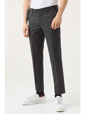 D'S Damat Ds Damat Comfort Antrasit Düz Travel Kumaş Pantolon 4HE03OB35322M