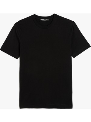 Koton Pamuklu Kısa Kollu Bisiklet Yaka Basic Slim Fit Tişört