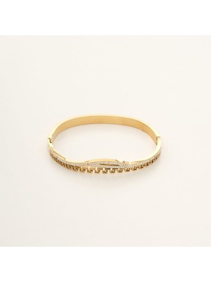 Stainless Steel Ince Taş Detaylı Kelepçe