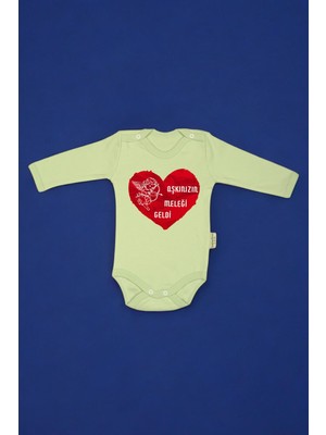 %100 Pamuk Aşkınızın Meleği Geldi Baskılı Zıbın & Body