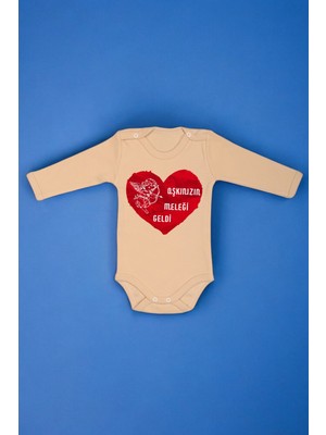 %100 Pamuk Aşkınızın Meleği Geldi Baskılı Zıbın & Body