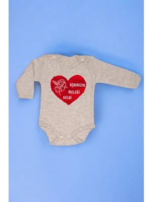 %100 Pamuk Aşkınızın Meleği Geldi Baskılı Zıbın & Body