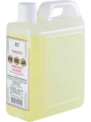 Pereja Limon Kolonyası 1 Lt 80 Derece Ferahlatıcı Koku ile Dökme Plastik Ambalajda
