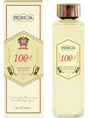 Pereja 100. Yıl Limon Kolonyası 400 ml Cam Şişe 80 Derece Ferahlatıcı Limon Kokusu