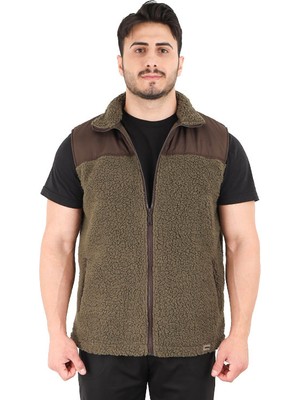 Erkek Teddy Yelek - Zenobya Paraşüt Garnili, Dik Yaka, Sıcak Tutma ve Nefes Alabilir Özellik