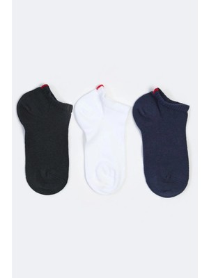 Katia & Bony Run 3 lü Erkek Basic Patik Çorap Siyah/Beyaz/Lacivert