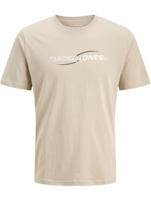Jack & Jones Jack Jones Erkek Jcotarmac  Bisiklet Yaka Krem Tişört 12276408