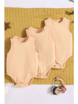 %100 Pamuk 3'lu Paket Yumuşak Doku Askılı Zıbın