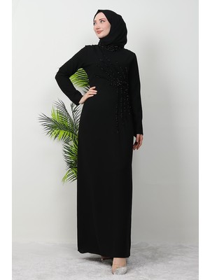 Giza Store Gaye Taşlı Elbise Siyah