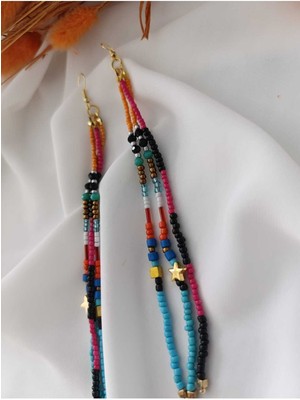 Kum Boncuk Oya El Yapımı Küpe