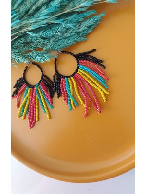 Kum Boncuk Oya El Yapımı Küpe