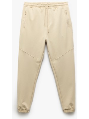 Koton Fermuarlı Cepli Pamuklu Dikiş Detaylı Beli Bağcıklı Jogger Eşofman Altı