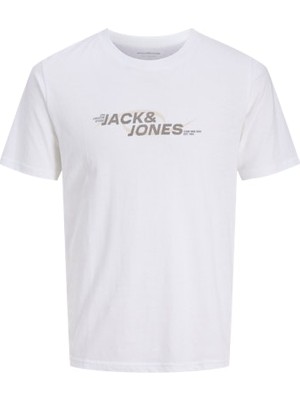 Jack & Jones Jack Jones Erkek Jcotarmac  Bisiklet Yaka Beyaz Tişört 12276408