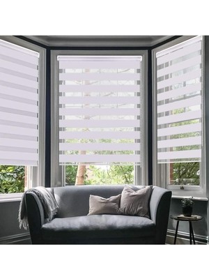 Kidmex Ithal Bambu Beyaz Zebra Perde Etek Dilimsiz 150 x 200 cm Blackout Karartma Kumaş ile Şıklık