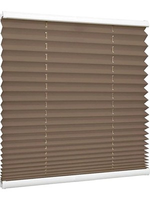 Kahve Rengi Plise Katlanır Cam Balkon Perdesi -Ofis Perdesi -Ev Perdesi -Salon Perdesi -Plise Perde