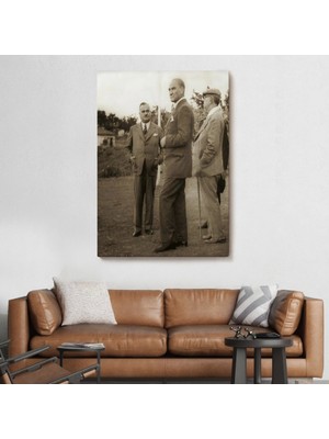 Marsilyan- Atatürk, Celal Bayar, ve Kılıç Ali ile Muhafız Alayında Denetlemelerde Bulunurken TABLO-6259