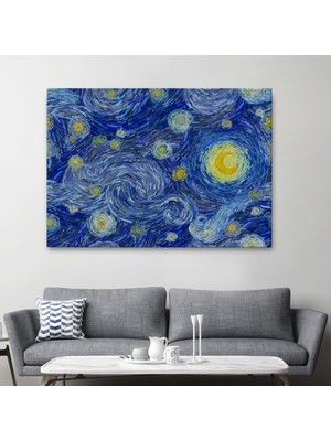 Marsilyan- Van Gogh Yıldızlı Gece Dekoratif Kanvas TABLO-6519